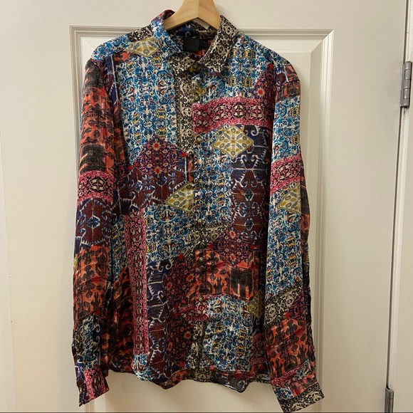 Men’s Paisley Patterned Button Down - Picture 2 of 5